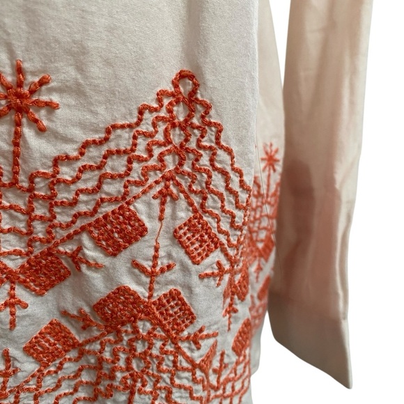 Anthropologie Holding Horses Mayflower Embroidered Cotton Shirt Blouse Size 8 - Picture 7 of 14